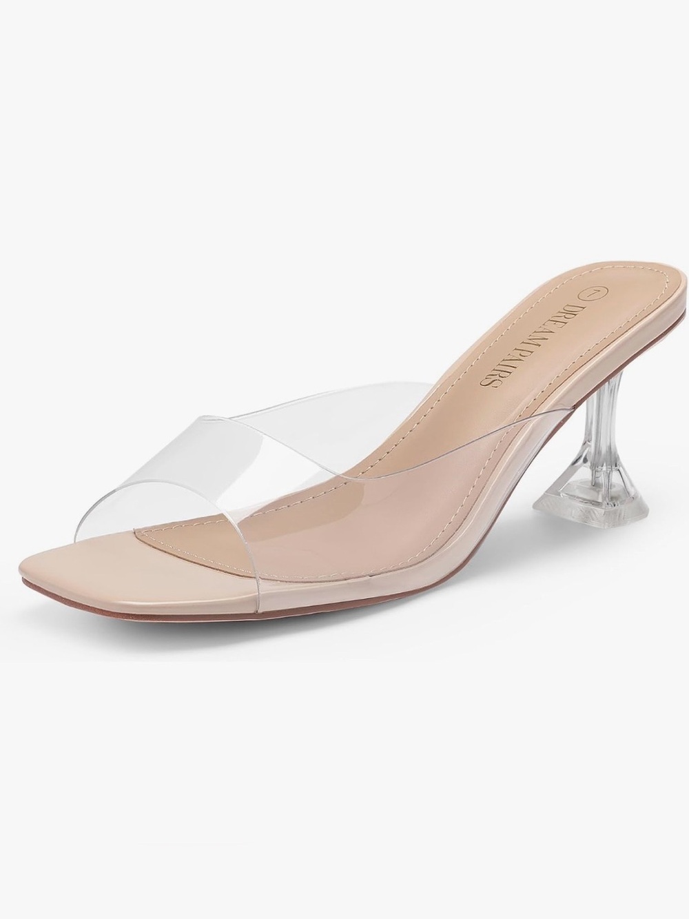 Dream Pairs Nude and Clear Heels